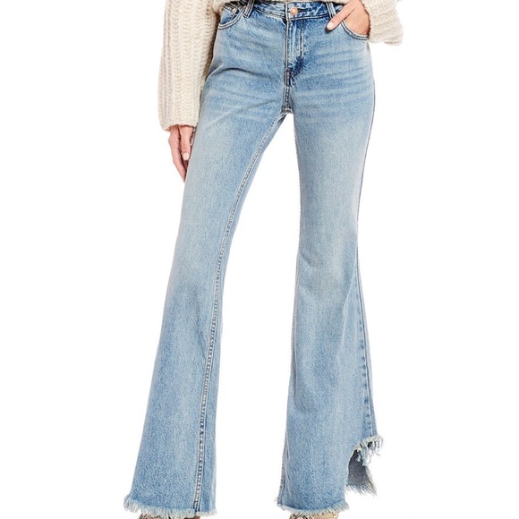 Flare raw hem jeans Clearance